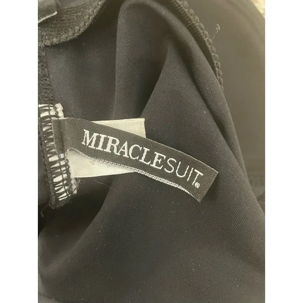 Miraclesuit slimming one piece retro solid black swimsuit halter women's